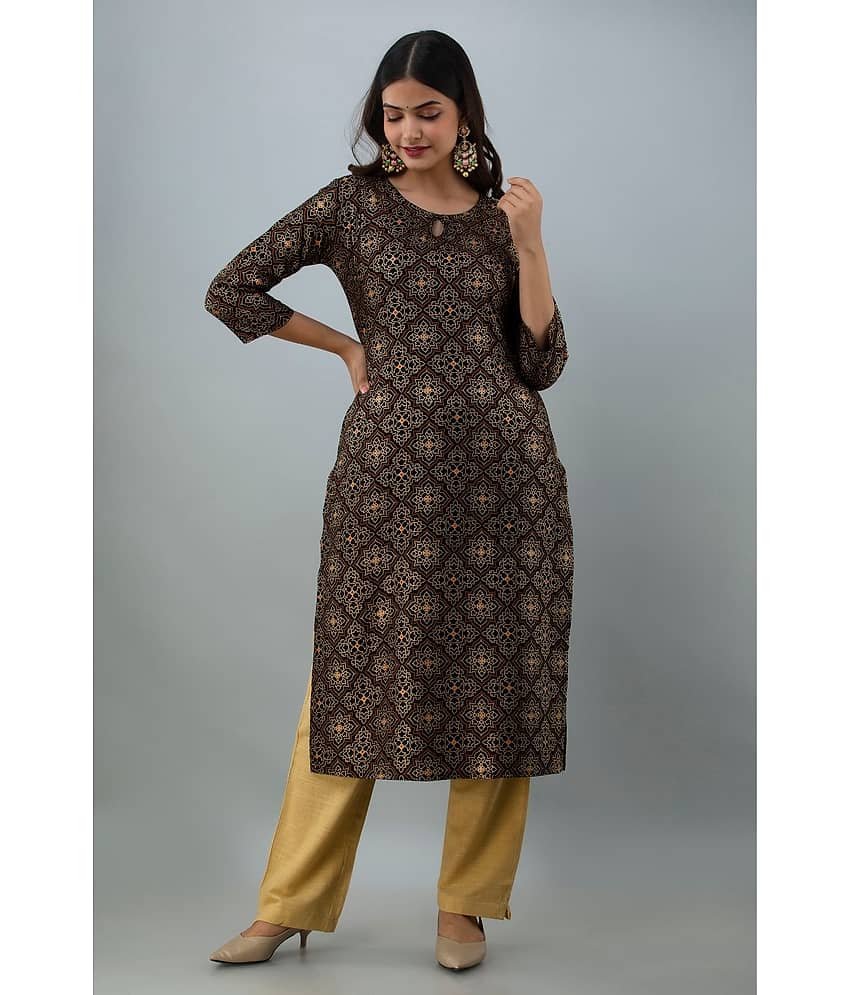 FABRR - Black Rayon Women's Straight Kurti