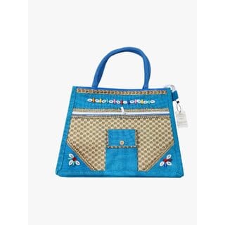 women blue hand - held bag