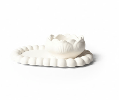Combo 1 - round bubble tray + Lotus Candle Holder