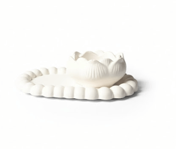 Combo 1 - round bubble tray + Lotus Candle Holder