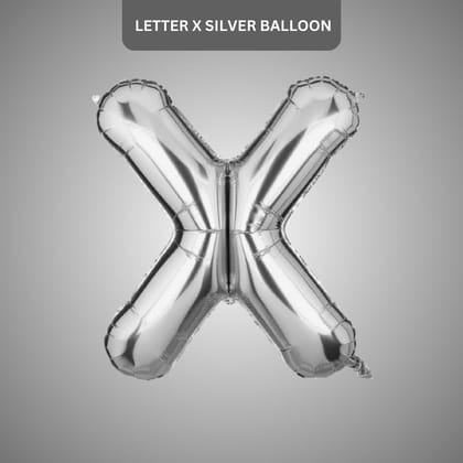 Silver Alphabet X Balloon 16"