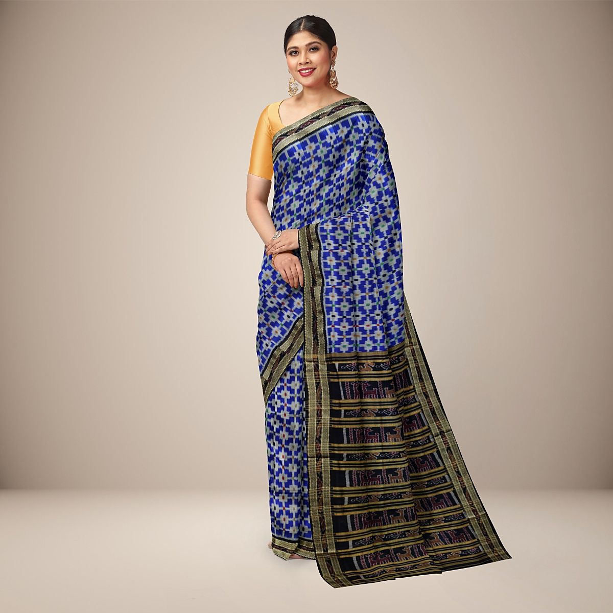 Rudrakhya Border Khandua Silk Saree