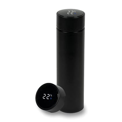 500ml Stainless Steel Smart Water Bottle with LED Temperature Display  Leak-Proof, Durable Vacuum Insulated Bottle for Hot & Cold Drinks (Black) (Pack of 5)