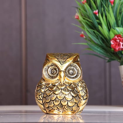 DreamKraft Vintage Metal Owl Showpiece and Paper Weight Metal Handicraft Idol for Home Decor and Office