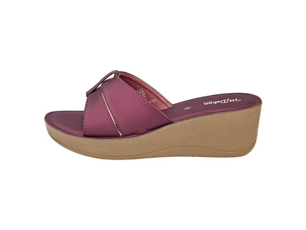 My Debon DL3581 Grape Ladies Fashionable Semi Covering  Synthetic Leather Sandal  - UK 5