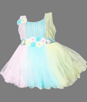 harshvardhanmart Net A-line Dress For Girls ( Pack of 1 , Multi )