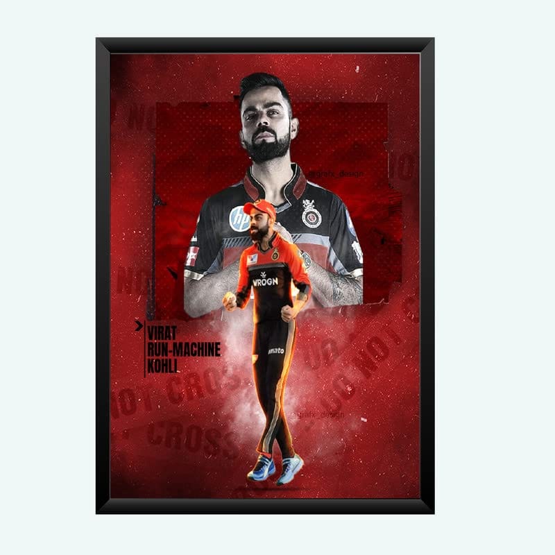 Nokkes Cricket IPL Virat kholi RCB Royal Challangers Team Photo Frame 8X12 Inch Size Photo Frame Photo Home Office_msd3