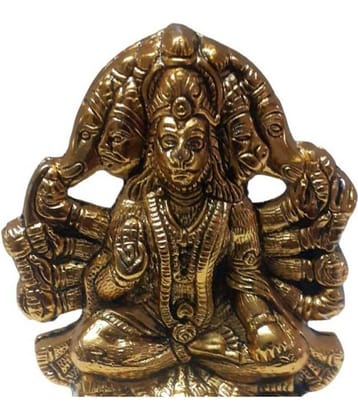 Spherulemuster - Aluminium Punchmukhi hanuman Idol ( 14 cm )