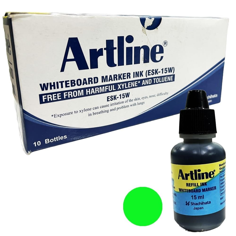 Artline ESK 15W Whiteboard Marker Green Ink Pack of 10 | Ink for 157RI Whiteboard Marker