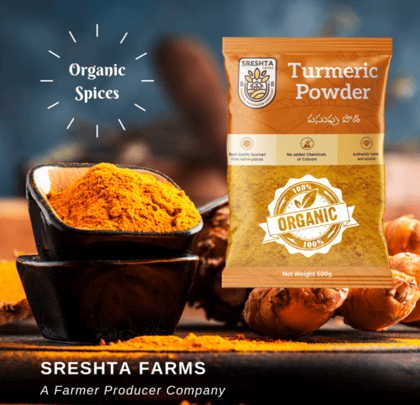 Sreshta Farms Organic Turmeric (Haldi) Powder