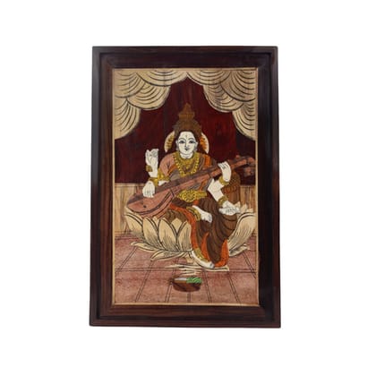 Mysore Inlay Goddess Saraswati Wall Decor