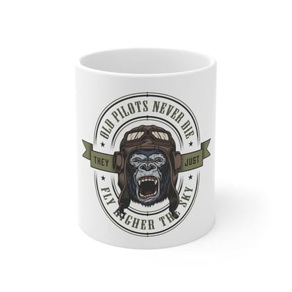 DARSHANS Ceramic Gorila Desing Printed Coffee Mug (Color: White, Capacity:330ml)