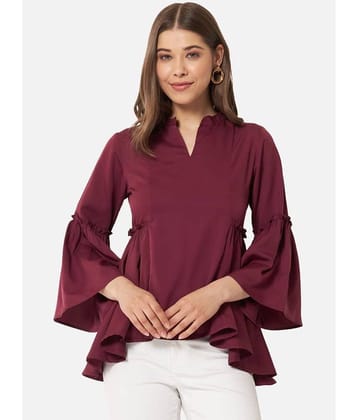 ALL WAYS YOU Women's Crepe Asymmetrical Top ( Maroon )