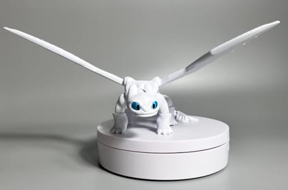 Light Fury Dragon Figurine | Fully Articulated Poseable Dragon Toy | 3D Printed PLA Collectible | Durable & Lightweight Action Figure | White Dragon Decor for Kids & Collectors