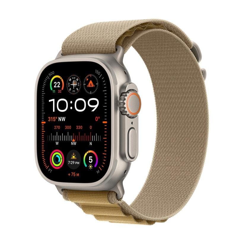 Apple Watch Ultra 2 GPS + Cellular 49mm Natural Titanium Case Tan Alpine Loop Small