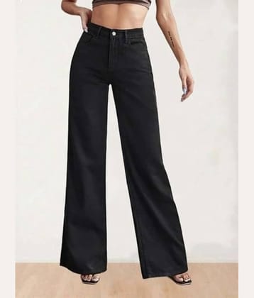FSN Women's Straight Fit Mid-Rise Jeans ( Black )
