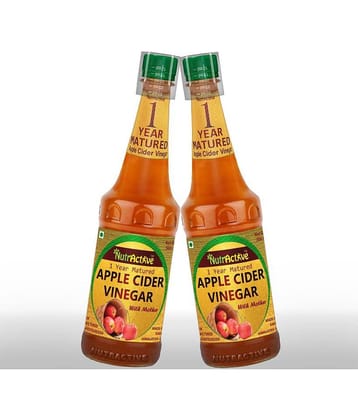 NutrActive Natural Apple Cider Vinegar With Mother of Vinegar 1000 ml Unflavoured Pack of 2