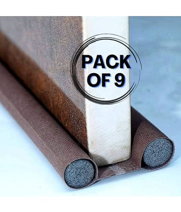 Door Seal Twin Draught Draft Guard Door Closer Bottom Brown Seali Door Seal Twin Draught Draft Guard Door Closer Bottom Brown Sealing Strip Adj Floor Mounted Door Stopper 9 (Brown)