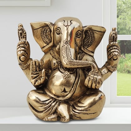 Brass Showpiece Ganesh Ji Statue (BSMAS1241 D)