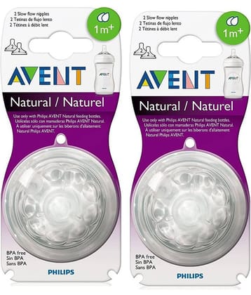 Philips Avent Slow Flow nipple Silicone Nipple ( 4 pcs )