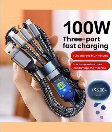 100W Fast Charging Type-C Cable | Durable Braided USB-C to USB-C Cord with Smart Chip | Quick Charge & High-Speed Data