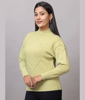 MISDYNAMIC Acrylic Round Neck Women's Cardigans Dress - Green ( Single )