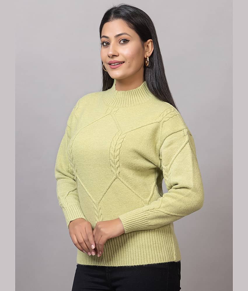 MISDYNAMIC Acrylic Round Neck Women's Cardigans Dress - Green ( Single )