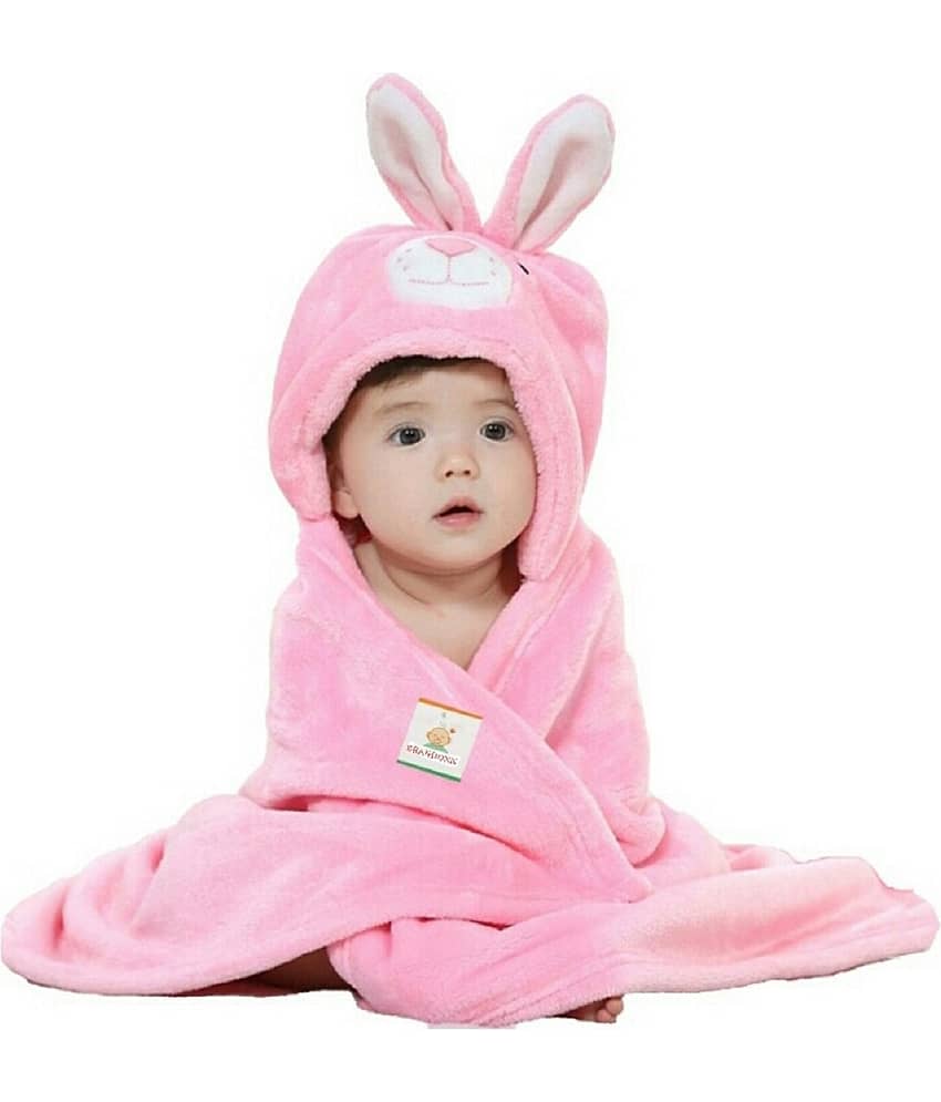 aurapuro - Cotton Pink Solid Bath Towel ( Pack of 1 )