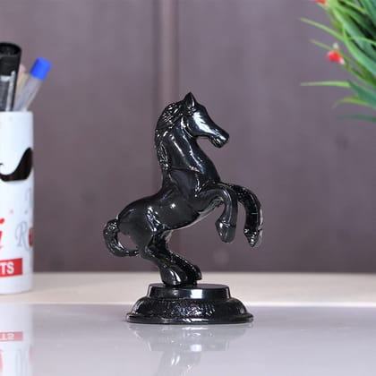 DreamKraft Z-Black Finish Jumping Horse Metal Statue