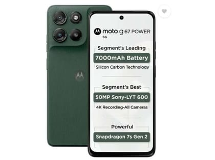 Motorola Moto G67 5G Smartphone, 8GB RAM, 128GB, 6.7" FHD+ 120Hz LCD Display, 50MP + 8MP UW Camera - Pantone Cilantro