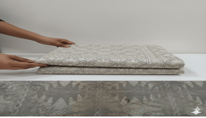 SOOD ARTISANS White Dyable Chiffon Dupatta