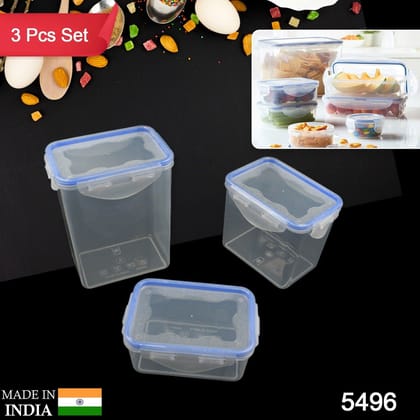 5496 Kitchen Storage Container Set With Food Grade Plastic And Air Seal Lock Lid For Storage Of Grocery Spices Dry Fruits Use For Home Office Restaurant Canteens (3 Piece Set) 5496 Kitchen Storage Container Set With Food Grade Plastic And Air Seal Lock Lid For Storage Of Grocery Spices Dry Fruits Use For Home Office Restaurant Canteens (3 Piece Set)