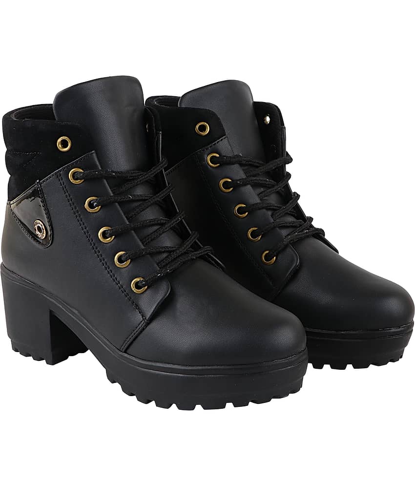 Shoetopia Black Knee Length Casual Boots