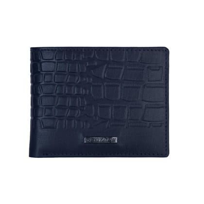 Red Tape Navy Bi-Fold Leather Wallet for Men | RFID Blocking Protection | Metal Logo Embossed | 6 Card Slots & 2 Currency Compartments