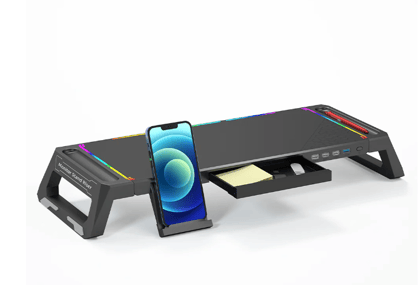 Claw Dock T6- Foldable Monitor/Laptop Stand with Hidden Phone Holder & Drawer, USB 3.0 & USB 2.0 Hub Claw Dock T6- Foldable Monitor/Laptop Stand with Hidden Phone Holder & Drawer, USB 3.0 & USB 2.0 Hub