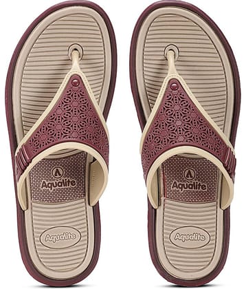 Aqualite Beige Women's Thong Flip Flop