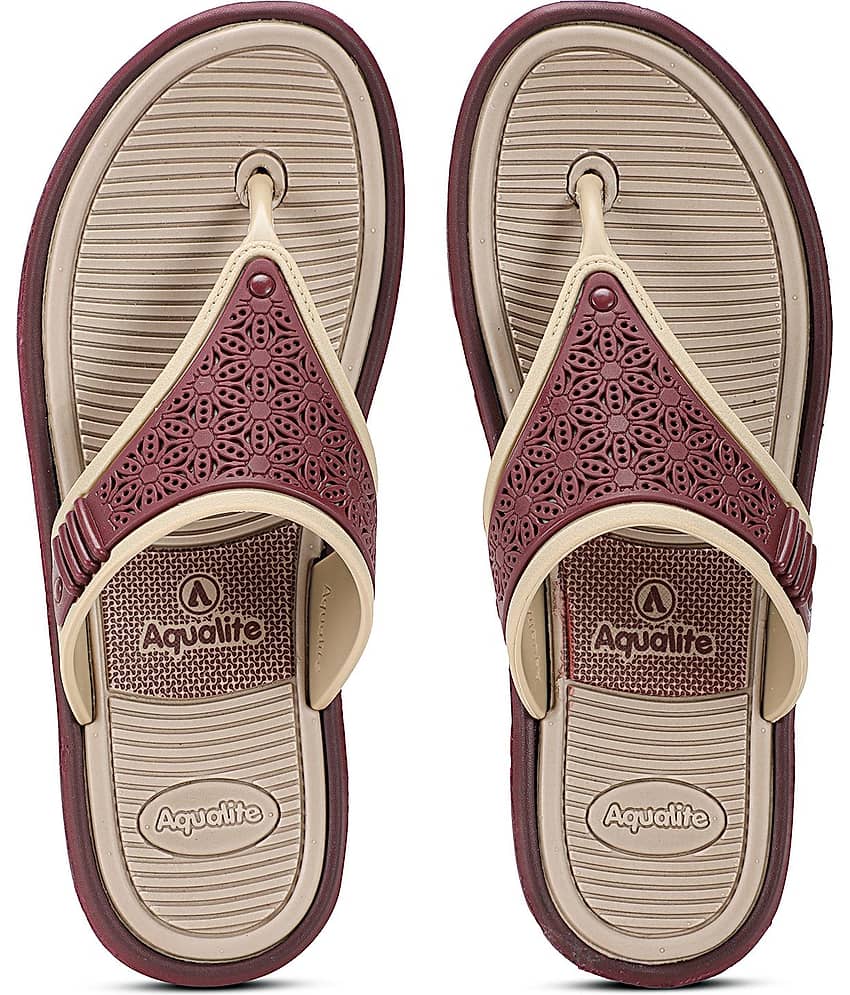 Aqualite Beige Women's Thong Flip Flop
