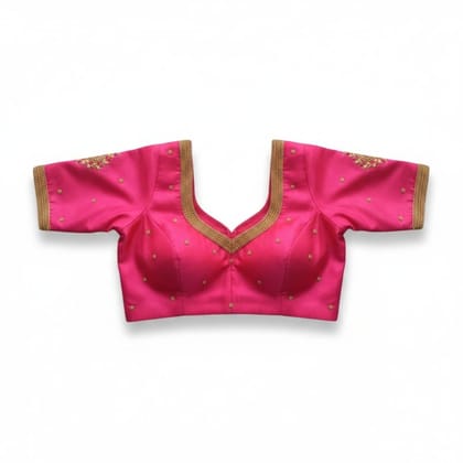 Pink Embroidered Traditional Blouse