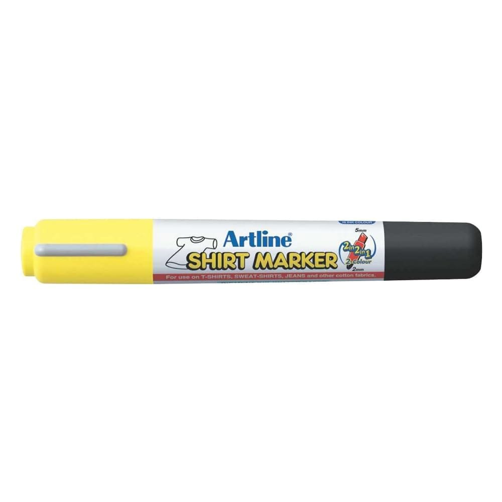 Artline Yellow and Black Twin Colour T Shirt Marker Pack of 12