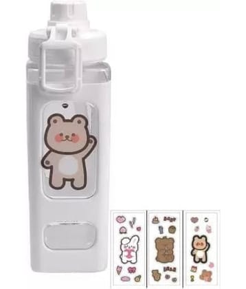 Radhe Creation Cartoon water bottle for kids, kawaii water bottle Multicolour Plastic Water Bottle 700 mL ( Set of 1 )