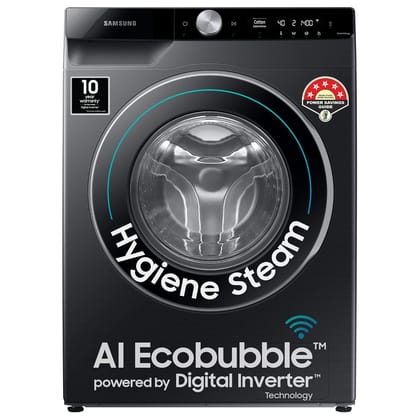Samsung 8 Kg 5 Star Eco Bubble Technology, AI Control & Wi-Fi, Fully-Automatic Front Loading Washing Machine Appliance (WW80T604DLB1TL, Digital Inverter, In-Built Heater, Black Caviar) Samsung 8 Kg 5 Star Eco Bubble Technology, AI Control & Wi-Fi, Fully-