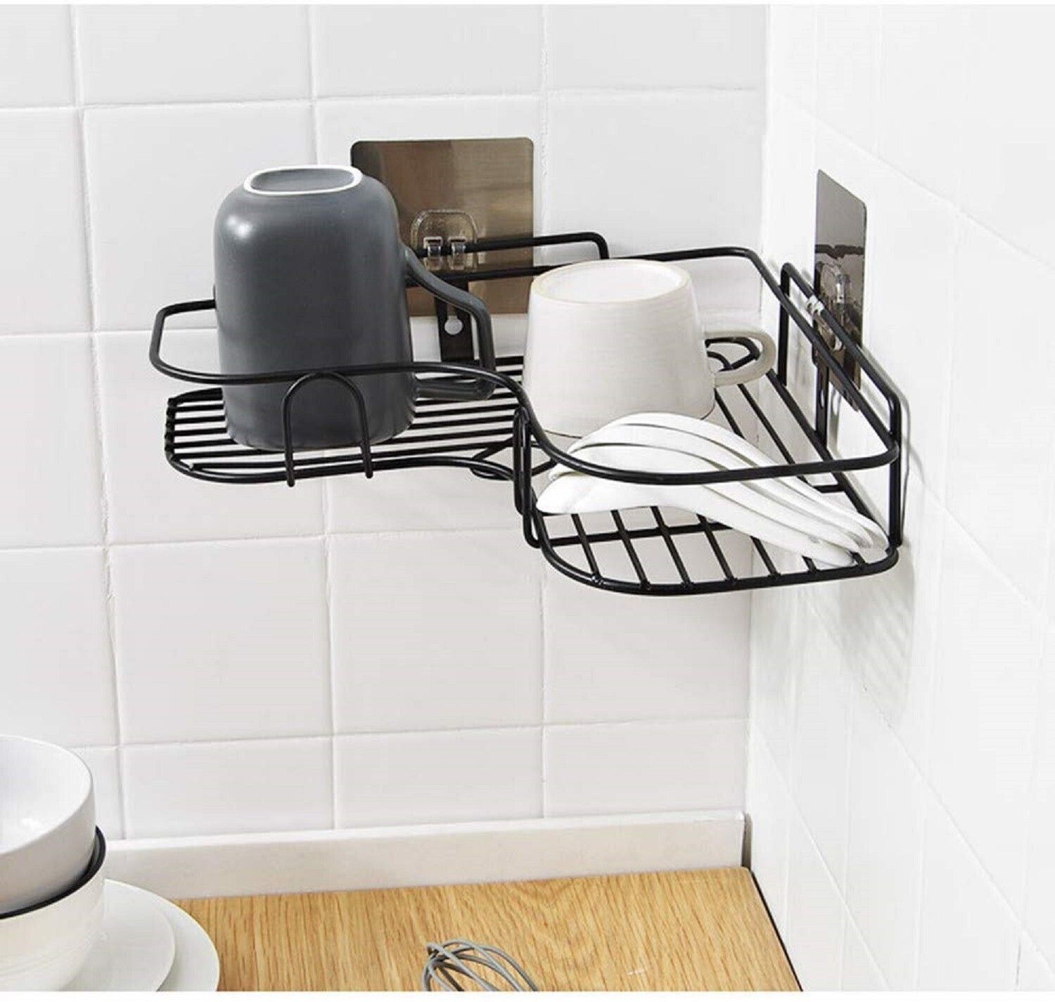 Wall-Mounted Corner Storage Rack Bathroom
