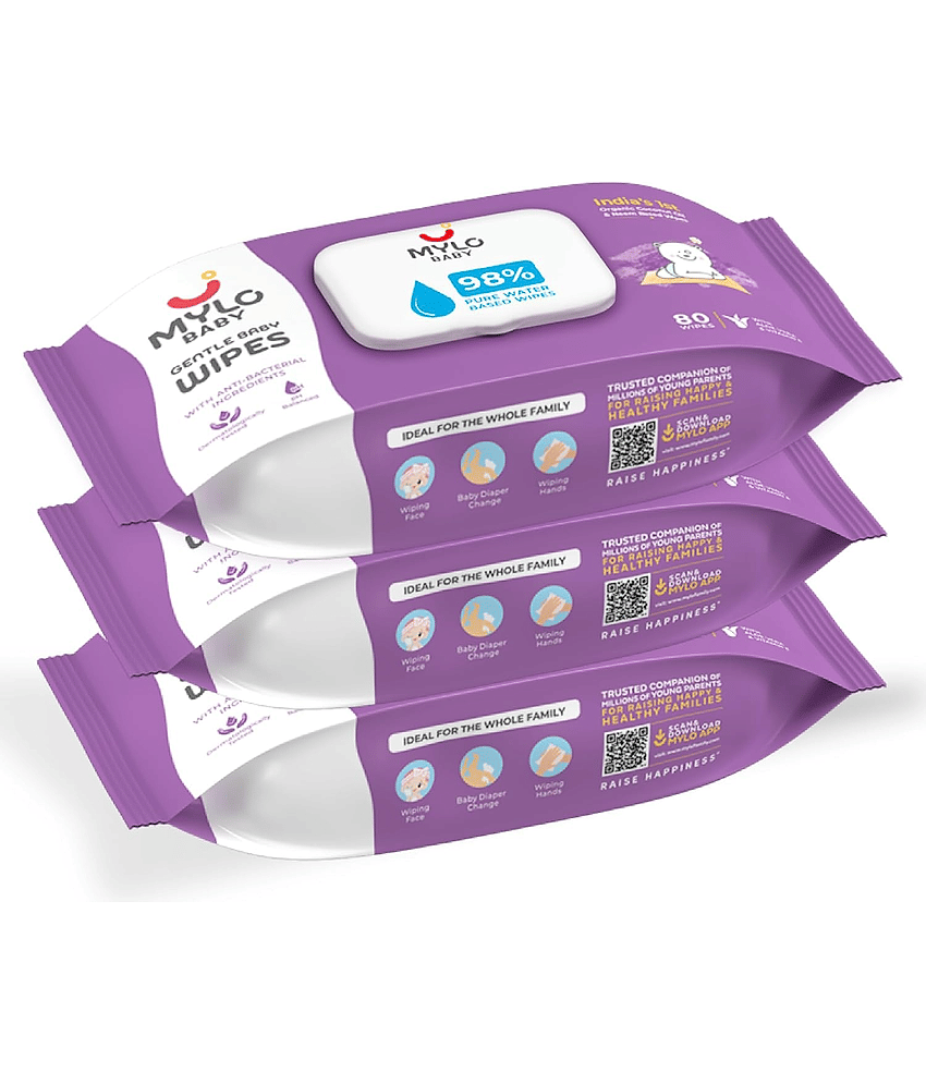 Mylo Scented Wet wipes For Babies ( Pack of 3 )