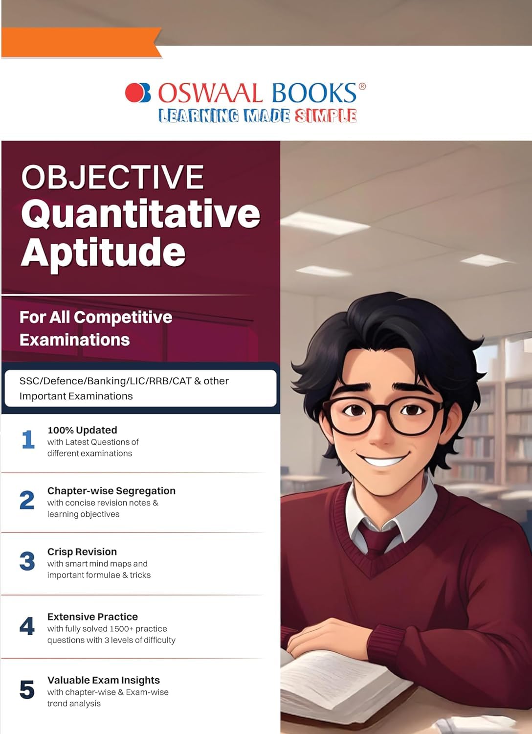 OSWAAL OBJECTIVE QUANTITATIVE APTITUDE FOR ALL COMPETATIVE EXAMS LIKE SSC,RRB,