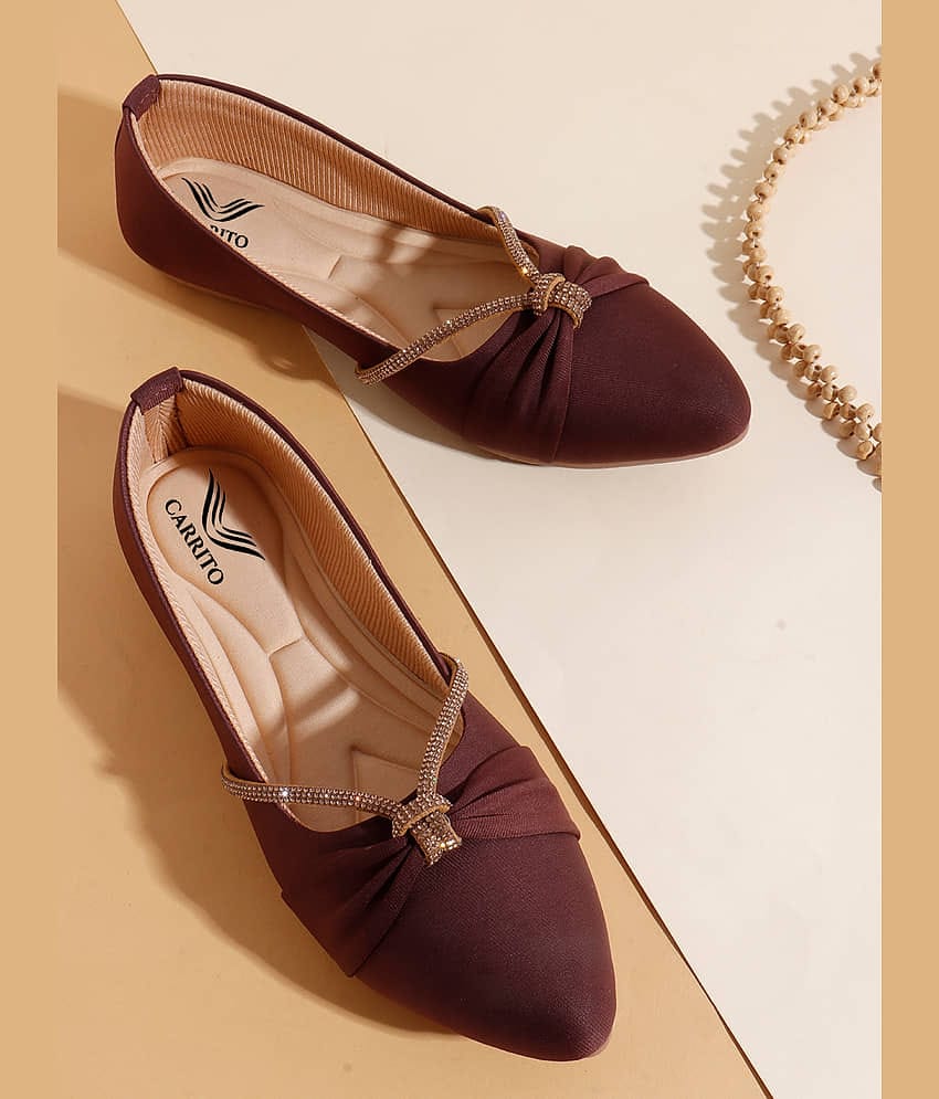 Carrito Brown Women's Ethnic Ballerinas