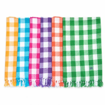 Happy Squares Towels ( Pack of 6 )