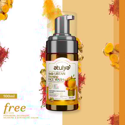 Atulya Vedic Ubtan Foaming Face Wash With Pump | Restores Glow - 100ml