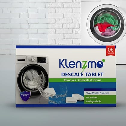 Washing Machine Cleaner Descale Tablet - 20g x 6 (120g) | Descaler for Top & Front Load Machines | Drum & Tub Cleaner for Effective Limescale Removal
