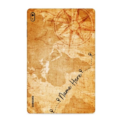 Wrapcart Vintage Map Custom Name Vinyl Tab Skin