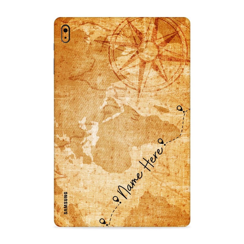 Wrapcart Vintage Map Custom Name Vinyl Tab Skin
